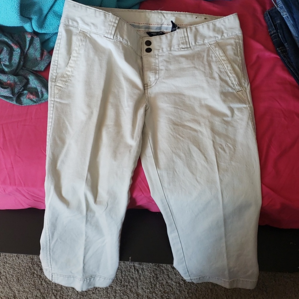 Cream cropped dress pants size 10